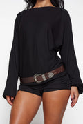 Brown Western Faux Alligator Leather Belt with Chrome Buckle - Textured & Snatched